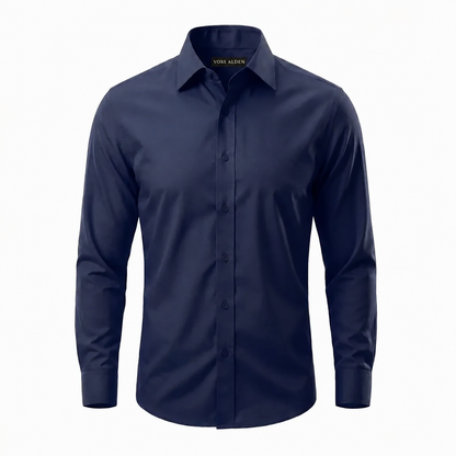Voss Alden Glatt strijkvrij overhemd in marineblauw
