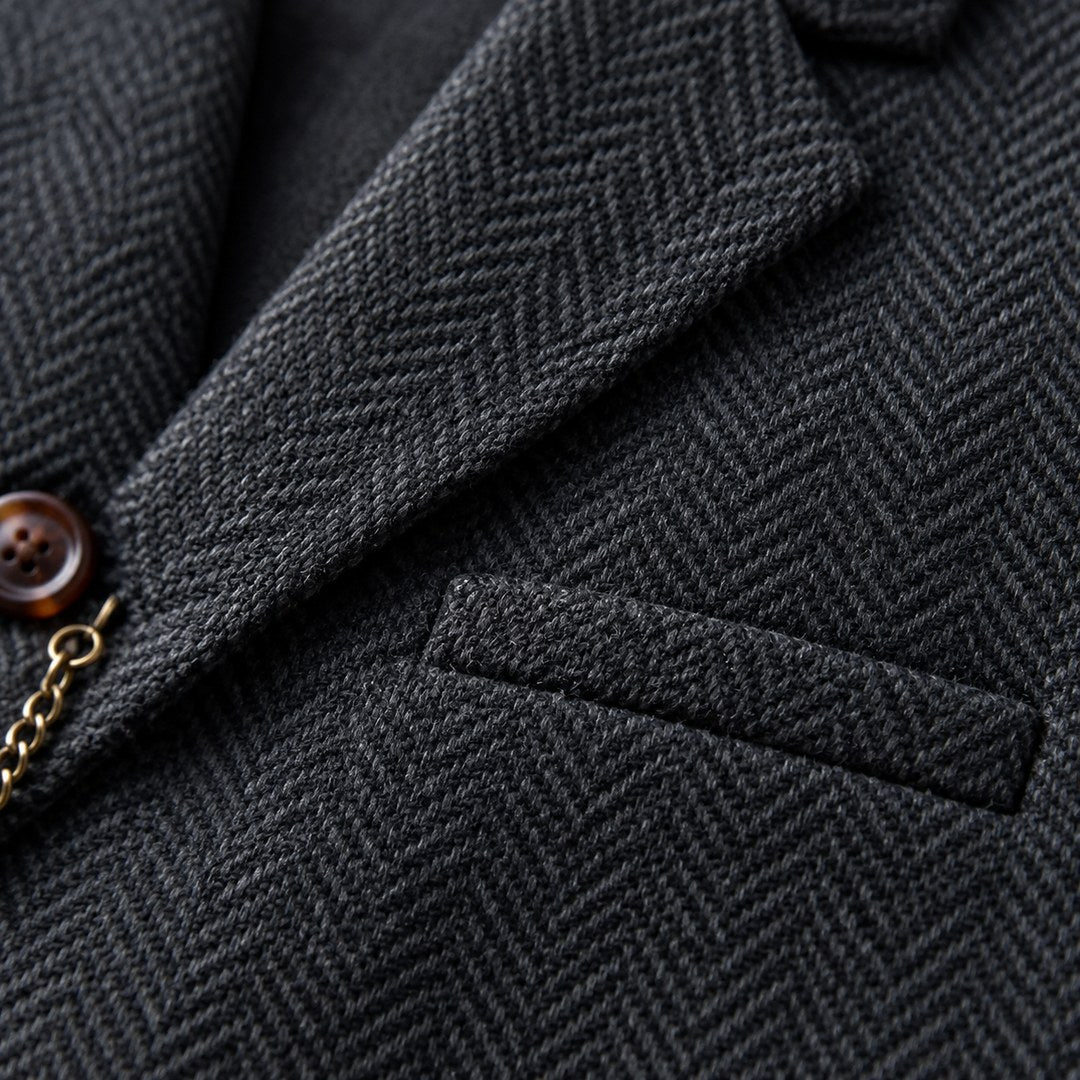 Bregenz-gilet middernachtzwart – detail kraag